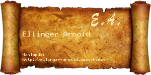 Ellinger Arnold névjegykártya